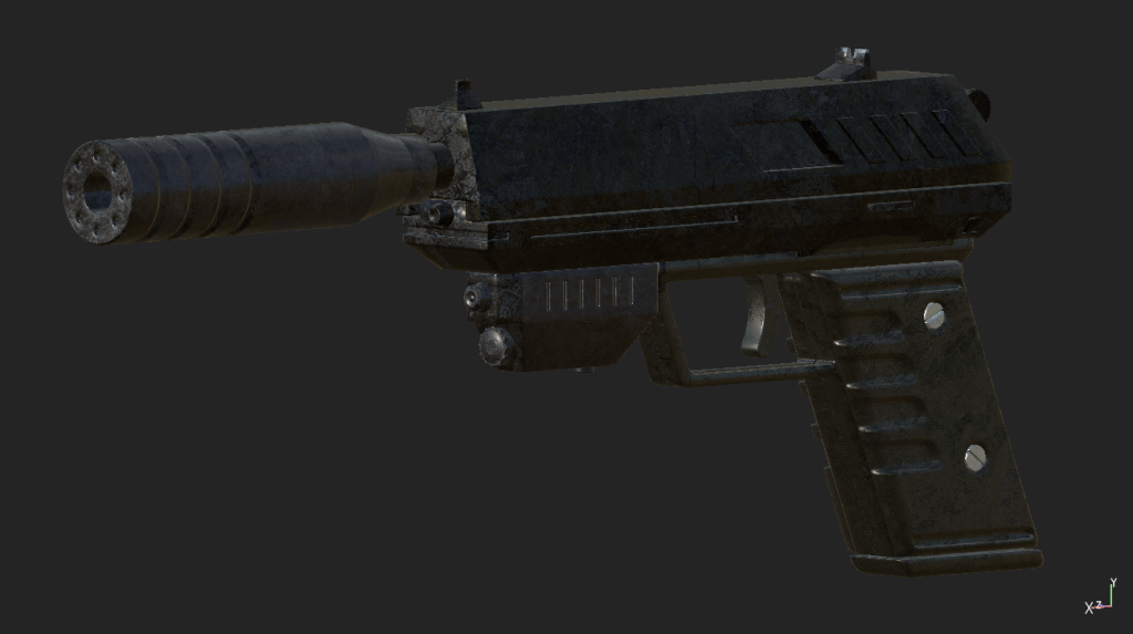 Modelado de una pistola texturizado con Substance Painter